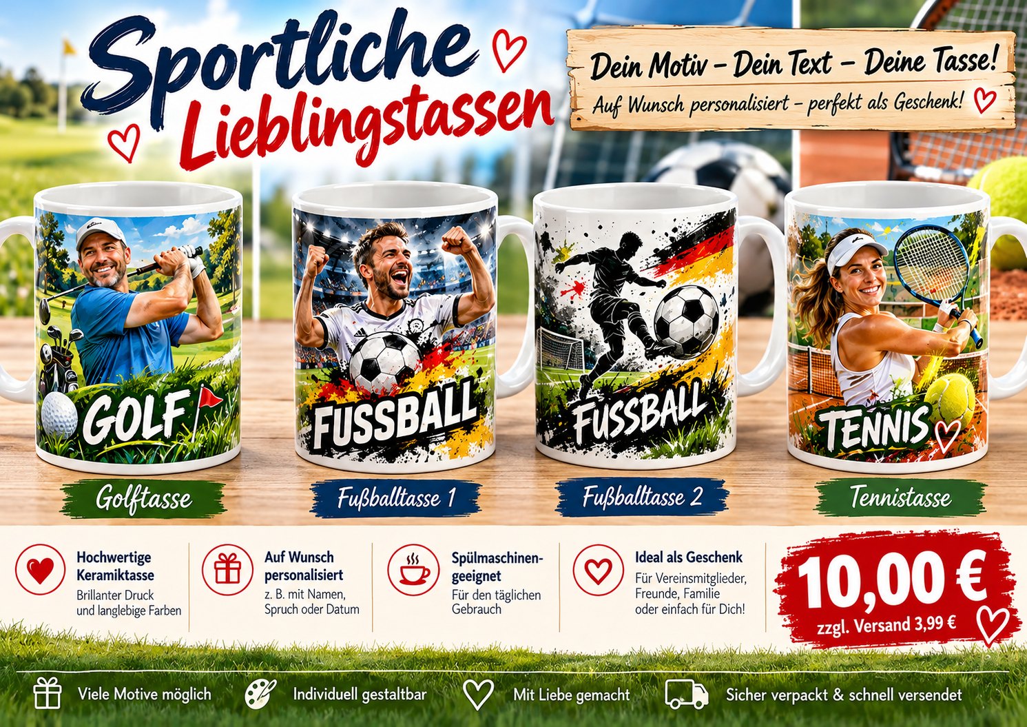 Sporttassen – Golf, Fußball und Tennis